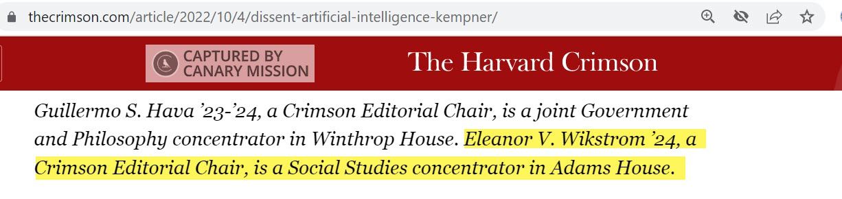 Eleanor Wikstrom, thecrimson.com - Oct 4, 2022