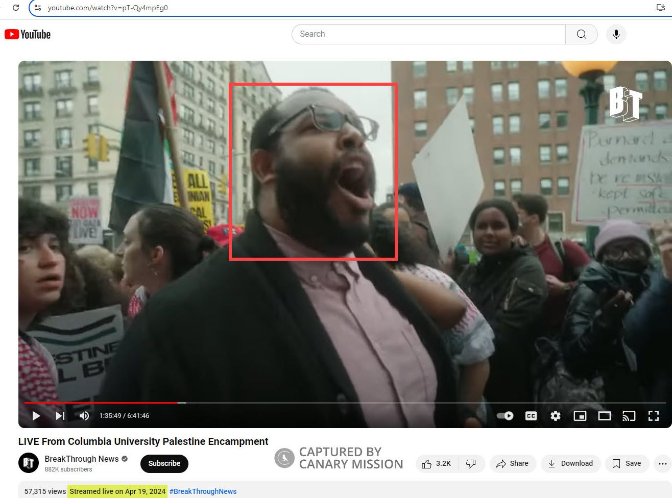 Eugene Puryear spoke at the pro-Hamas encampment at Columbia in April 2024