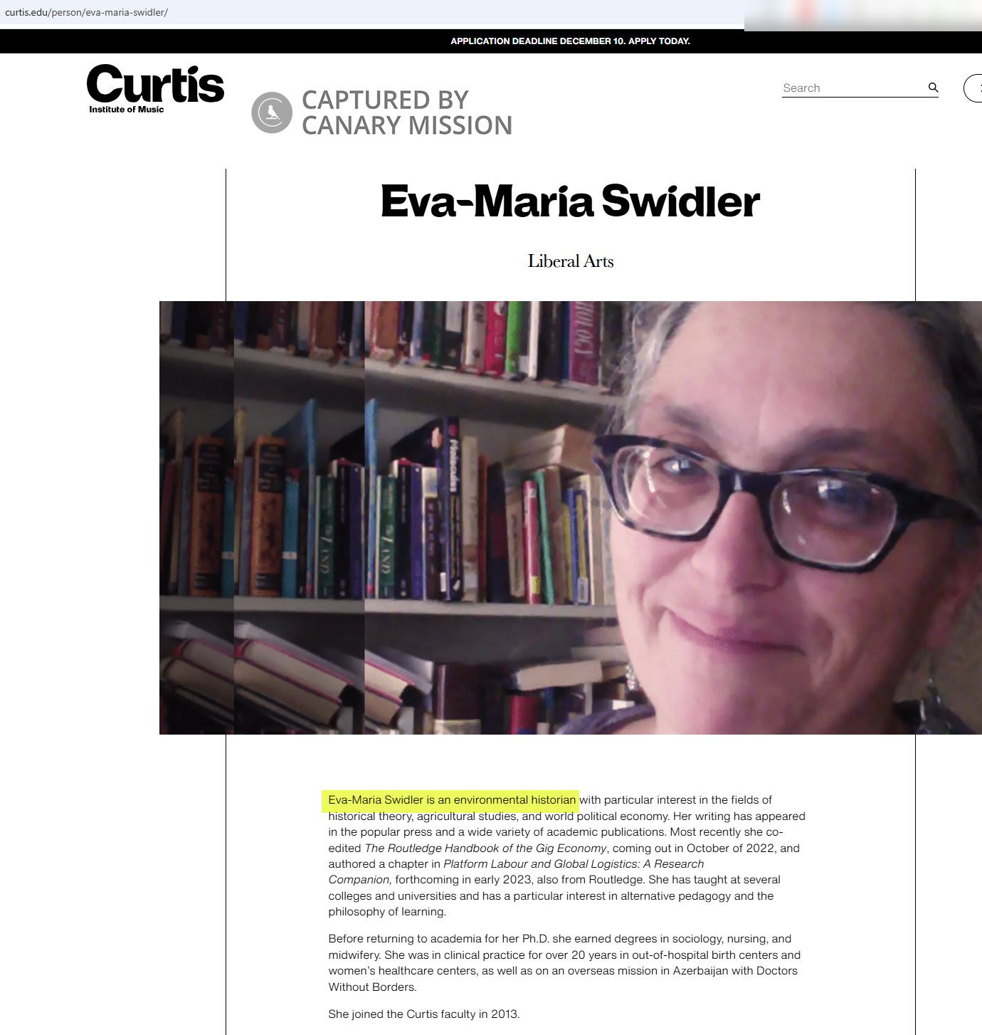 Eva-Maria Swidler - Faculty Member, Curtis Institute of Music 