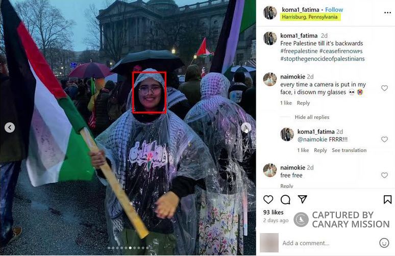 Komal Fatima’s protest appearance, End the Siege on Gaza 1