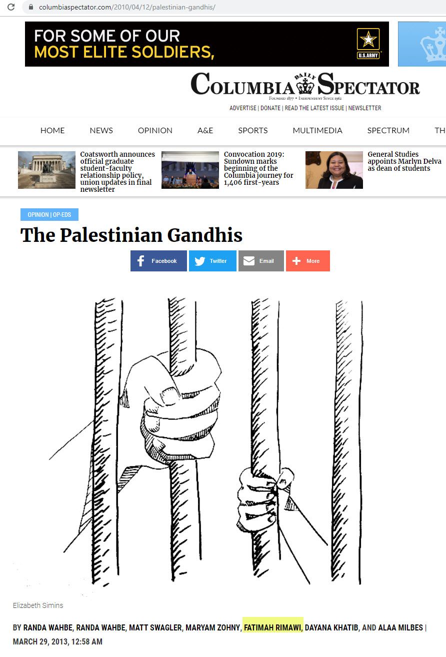 Fatima Rimawi, columbiaspectator.com - Mar 29, 2013