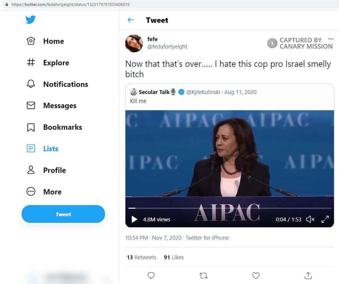 Feda Taha, Twitter - Nov 7, 2020