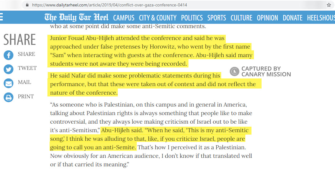 Fouad Abu-Hijleh, dailytarheel.com - Apr 14, 2019