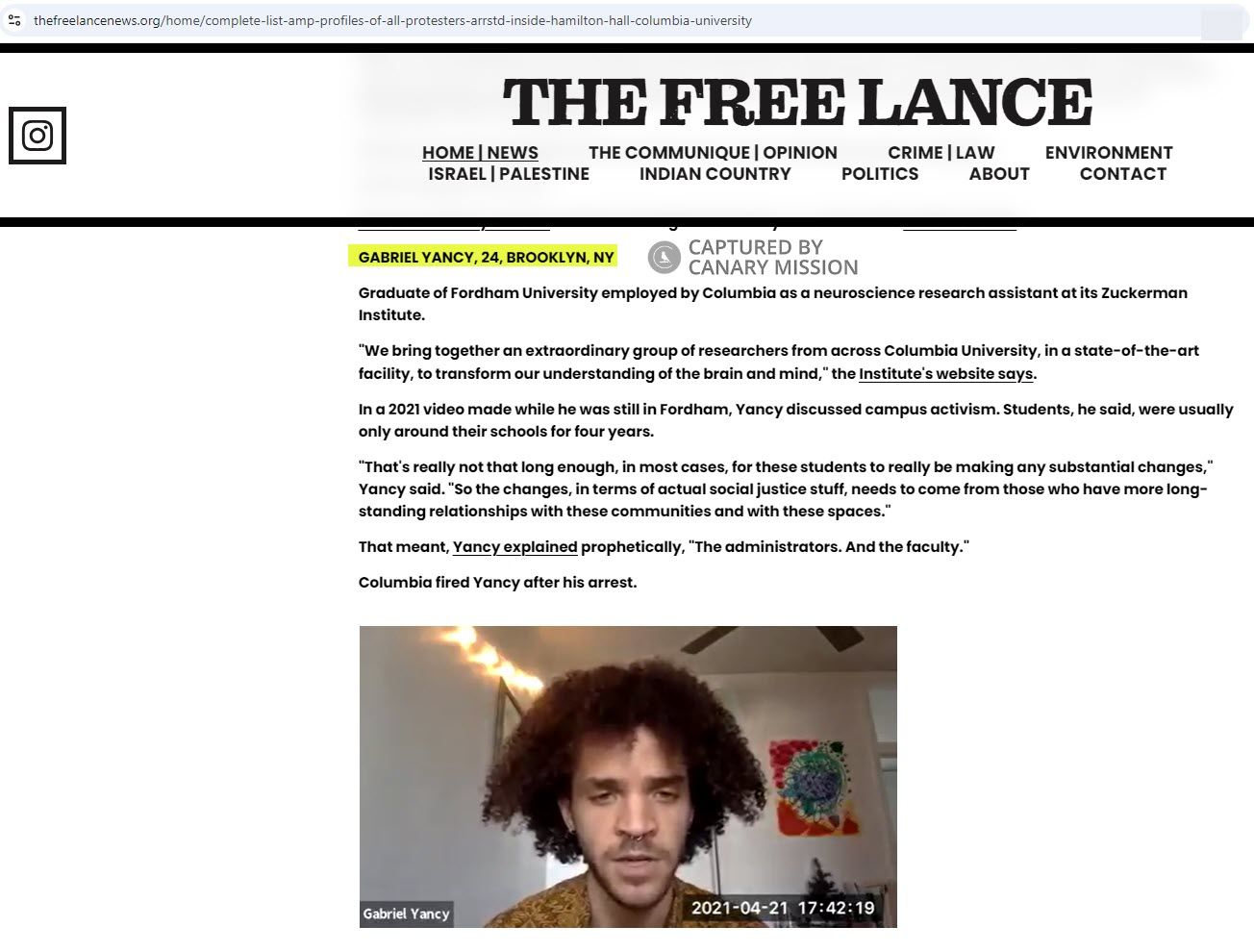 Gabriel Yancy, thefreelancenews.org - May 2, 2024