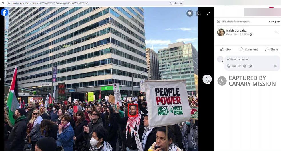 Gary Merryman’s protest appearances, Flood Philly For Gaza 2