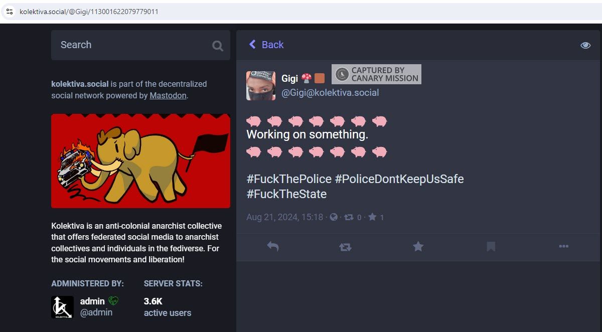 Gisela McKay, Mastodon - Aug 21, 2024