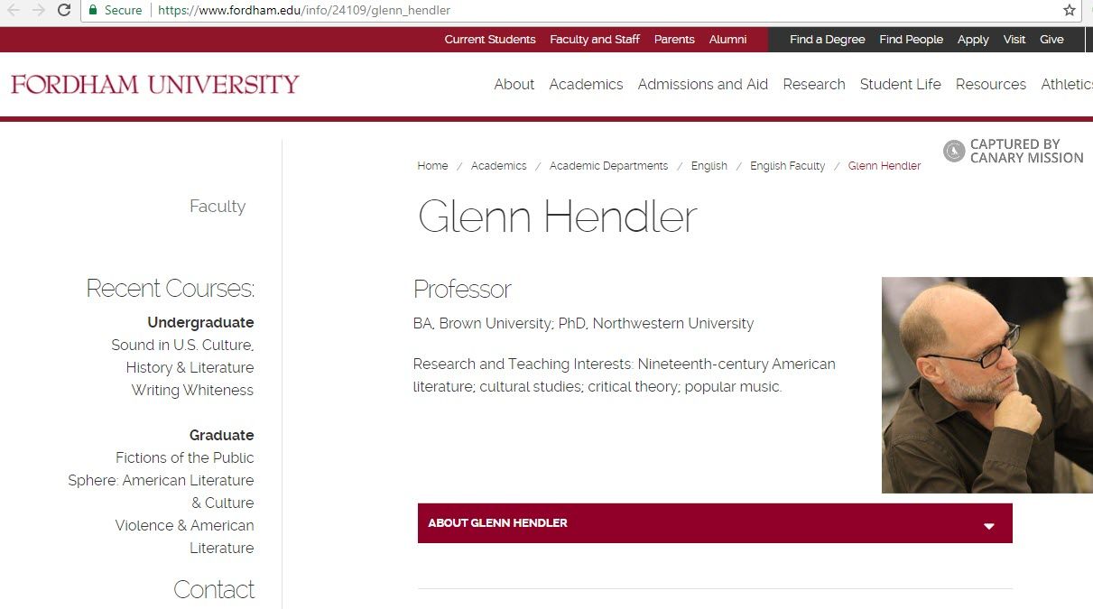 Glenn Hendler, fordham.edu - Feb 13, 2018