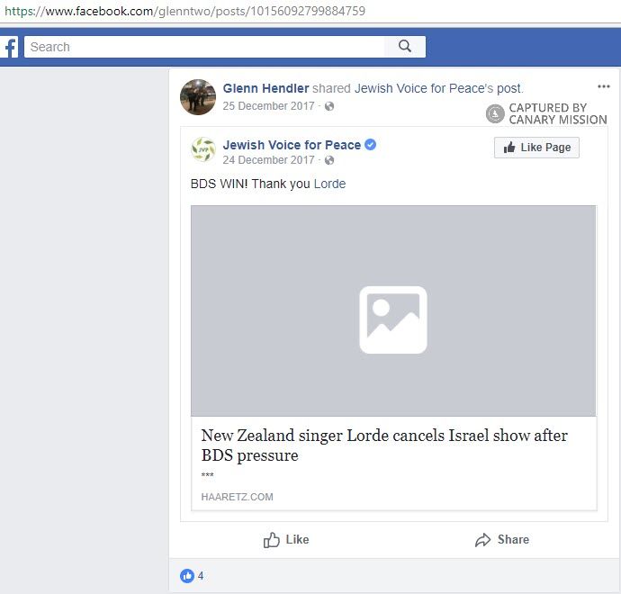 Glenn Hendler, facebook - Dec 25, 2017