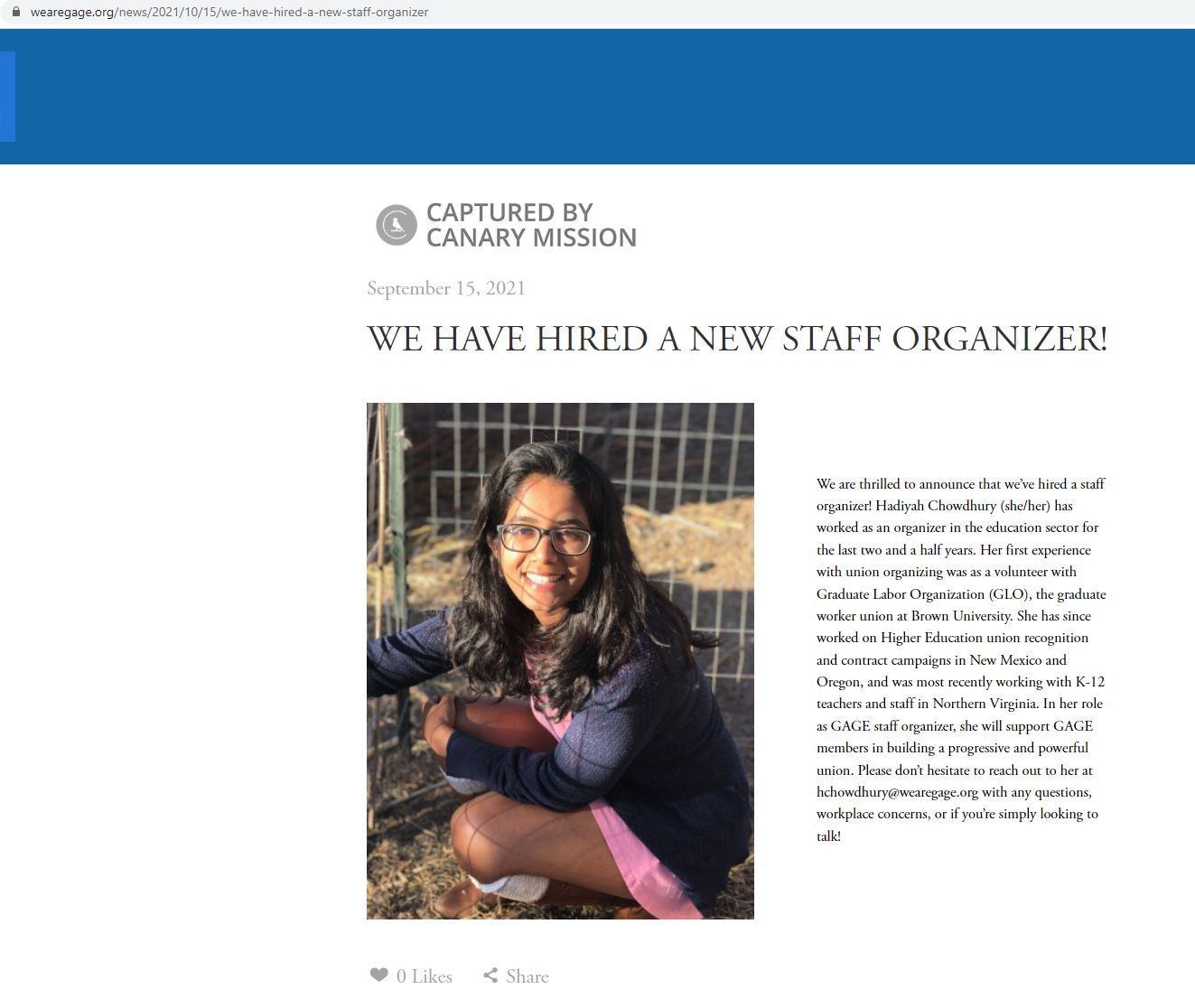 Hadiyah Chowdhury, wearegage.org - Sep 15, 2021