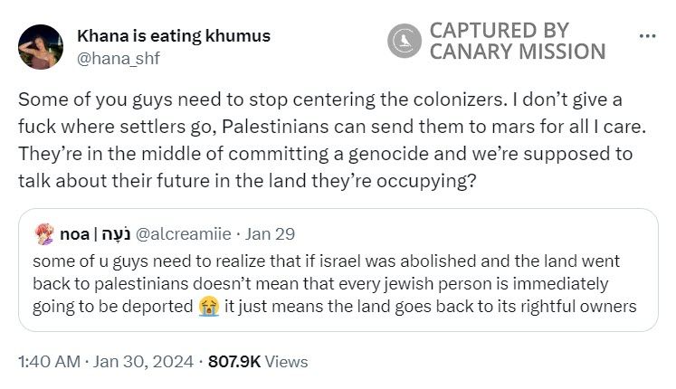 Hana Ahmed, Twitter - Jan 30, 2024