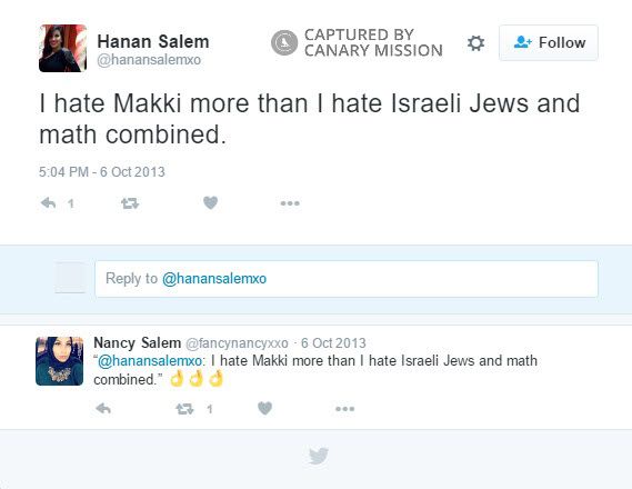 Hanan Salem, Twitter - Oct 6, 2013