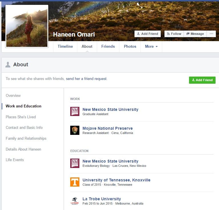 Haneen Omari, Facebook - 31 Aug 2016