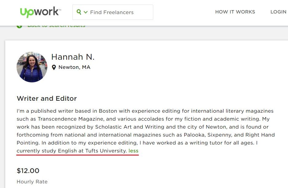 Hannah Nahar, upwork.com - Apr 28, 2018