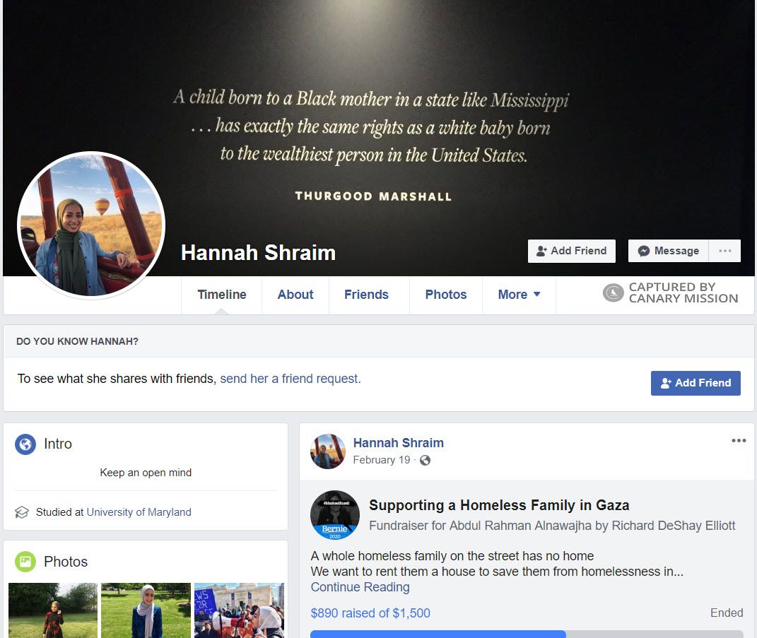Hannah Shraim, Facebook - May 13, 2019