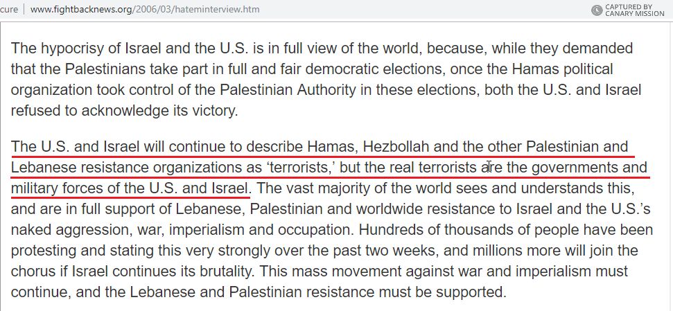 Hatem Abudayyeh, fightbacknews.org - Jul 22, 2006