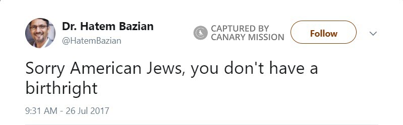 Hatem Bazian Twitter Jul 26 2017