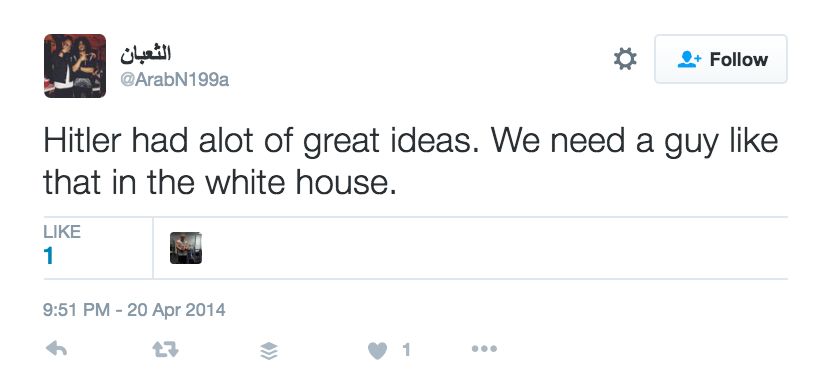 Hesham Annamer, Twitter - 20 Apr 2014