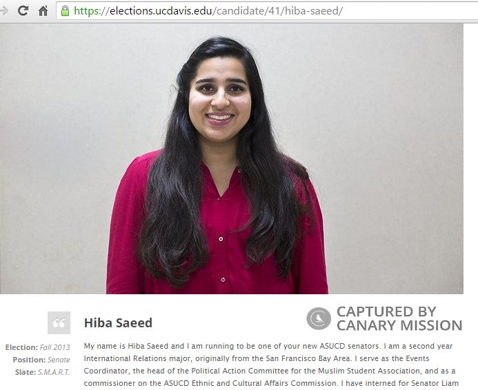 Hiba Saeed, elections.ucdavis.edu - Oct 1, 2015