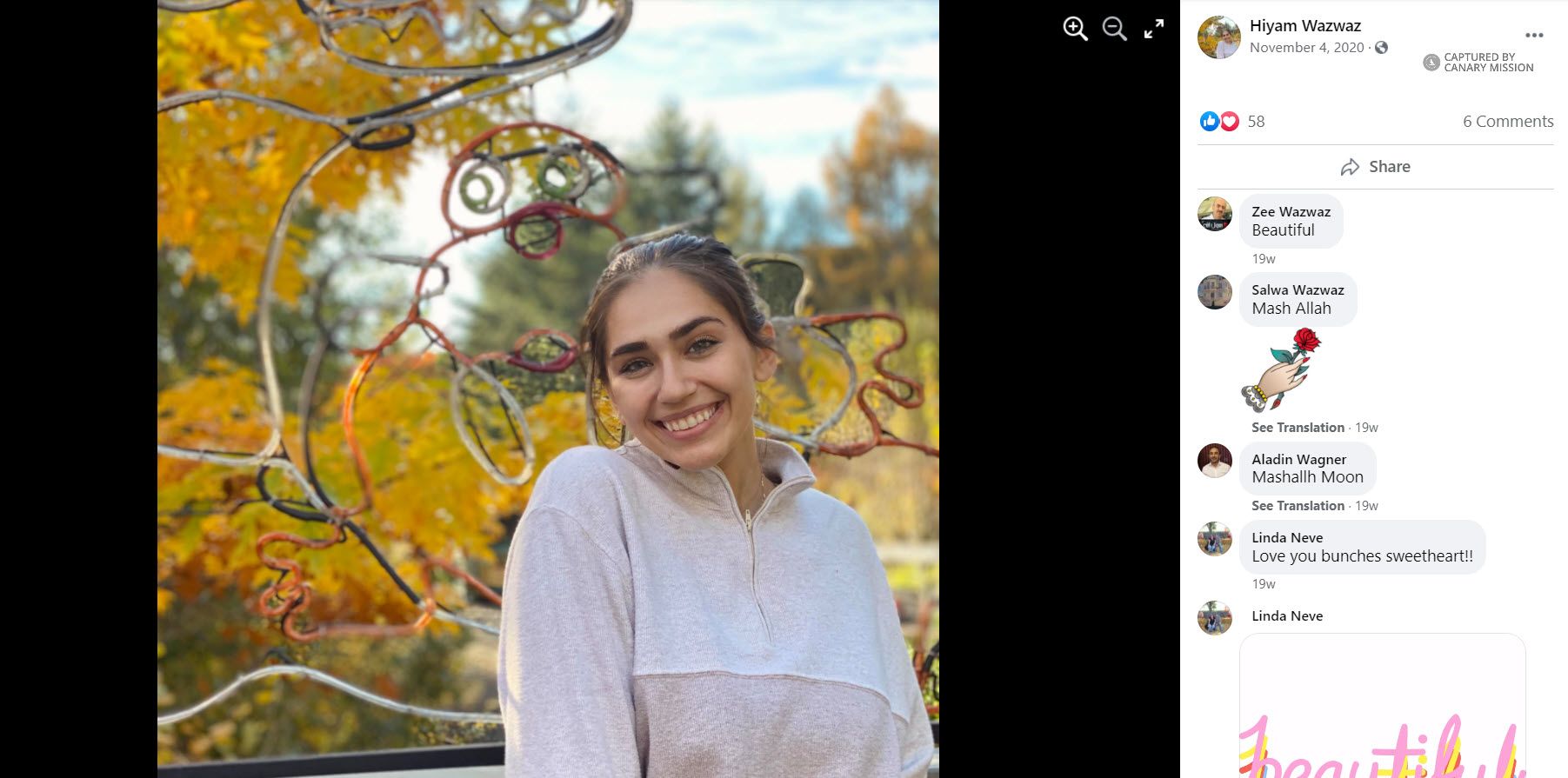 Hiyam Wazwaz, Facebook - Nov 4, 2020