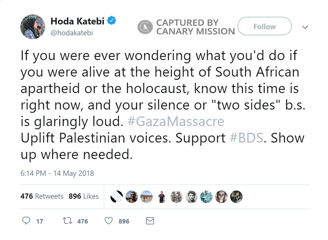 Hoda Katebi, Twitter - May 14, 2018