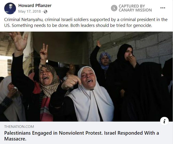 Howard Pflanzer, Facebook - May 17, 2018