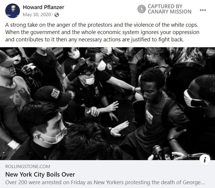 Howard Pflanzer, Facebook - May 30, 2020