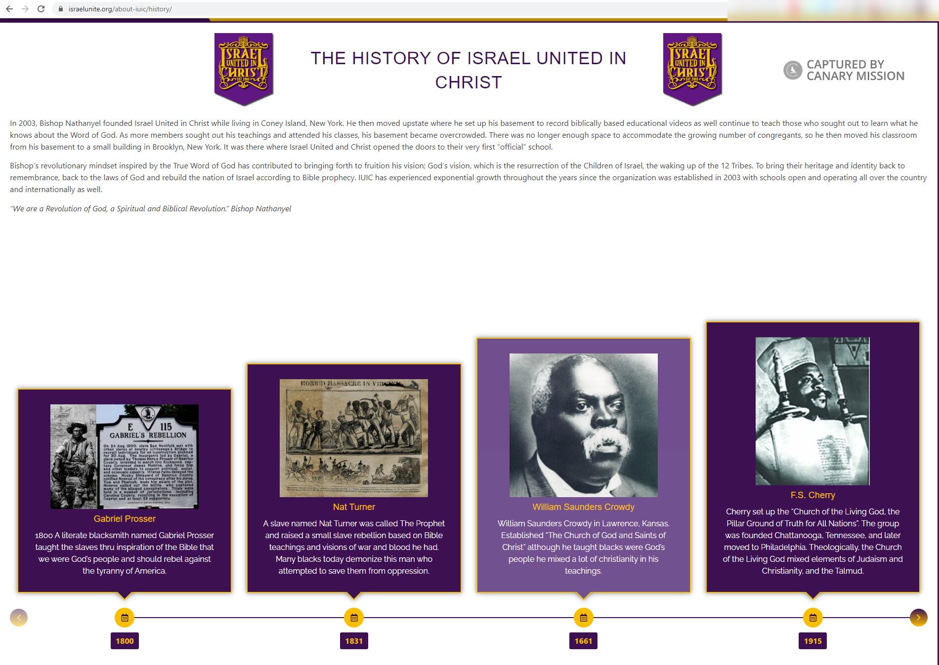 Israel United in Christ - Canary Mission