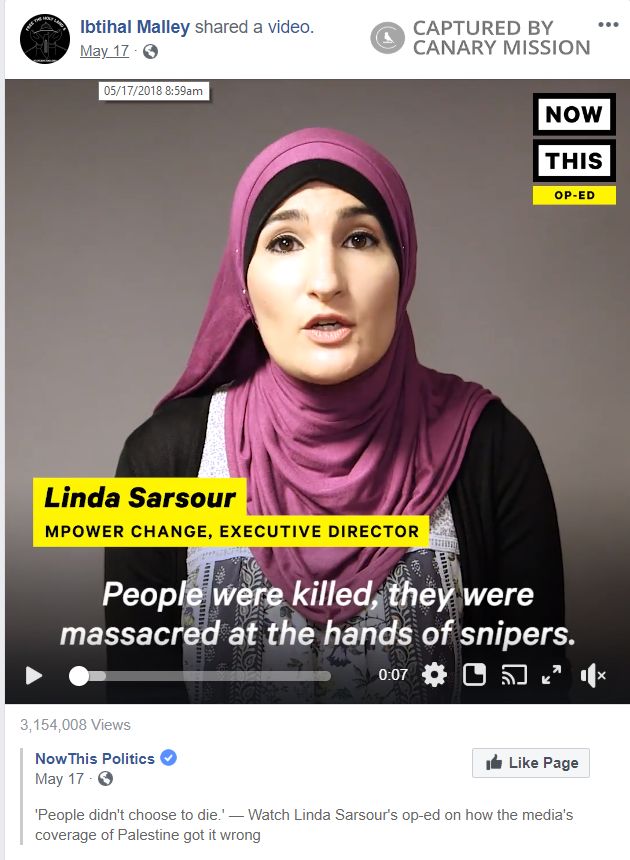 Ibtihal Malley, Facebook - May 17, 2018