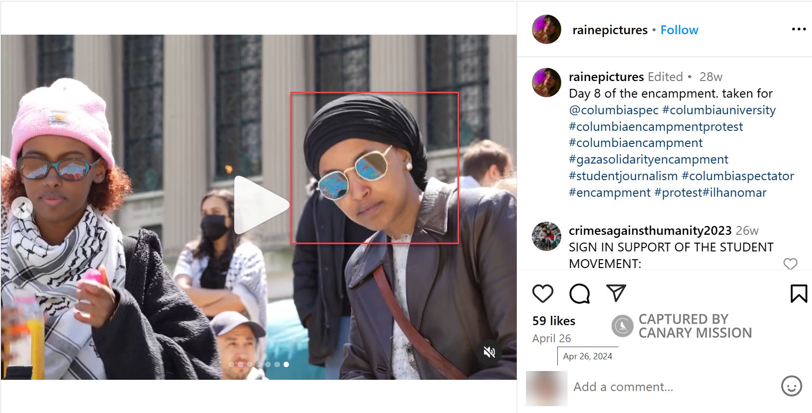 Ilhan Omar’s Participation in the Pro-Hamas Encampment at Columbia University 