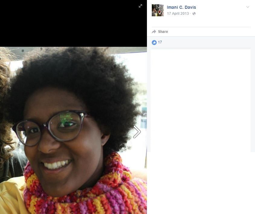 Imani C. Davis, Facebook - 17 Apr 2013