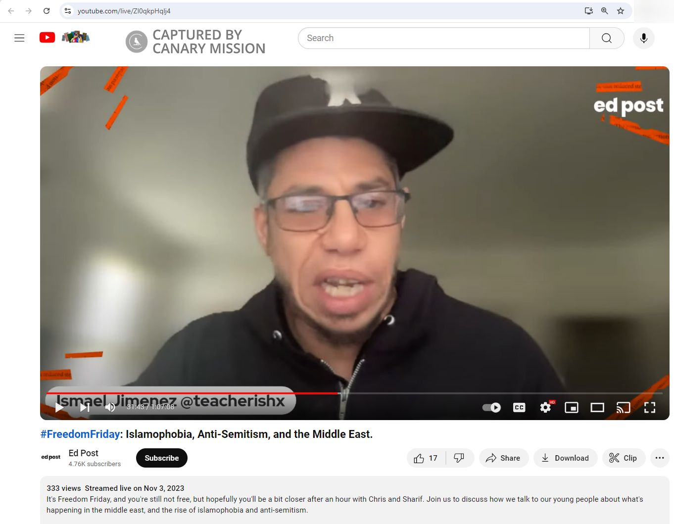 Ismael Jimenez, YouTube - Nov 3, 2023