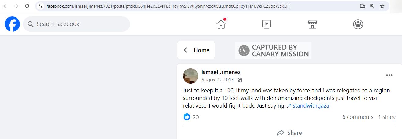 Ismael Jimenez, Facebook - Aug 3, 2014