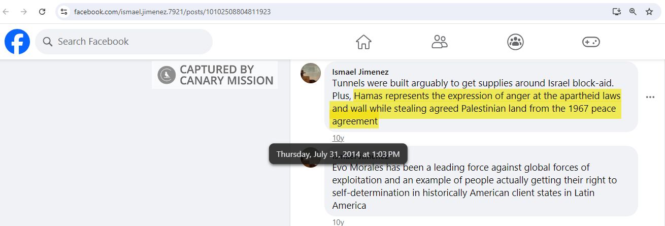 Ismael Jimenez, Facebook - Jul 31, 2014