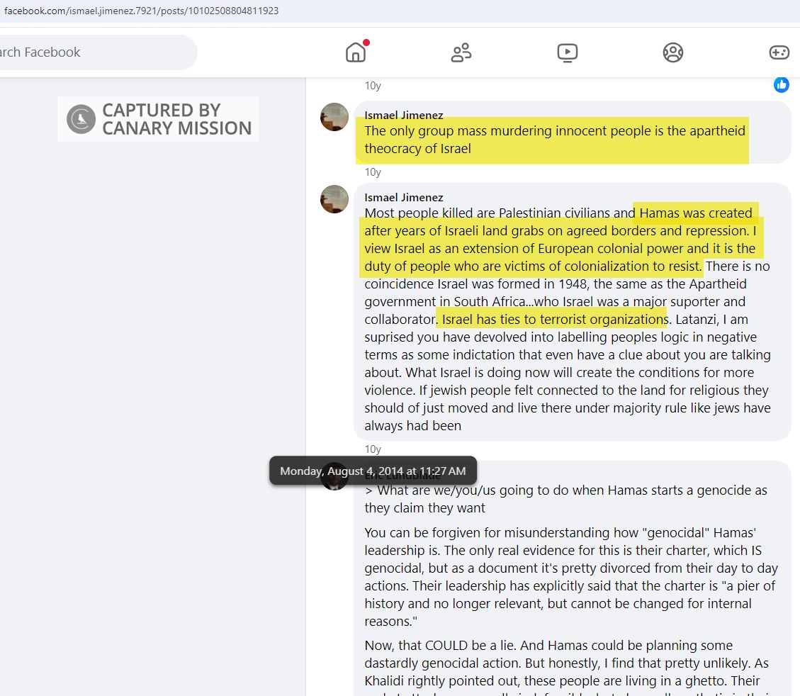 Ismael Jimenez, Facebook - Aug 4, 2014