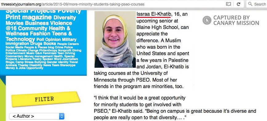 Issraa El-Khatib, threesixtyjournalism.org - Sep 1, 2015