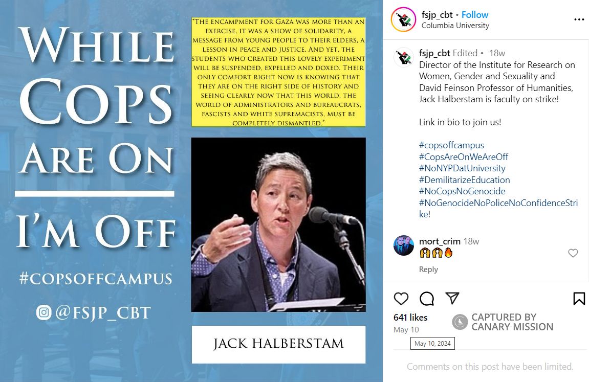 Jack Halberstam, Instagram - May 10, 2024