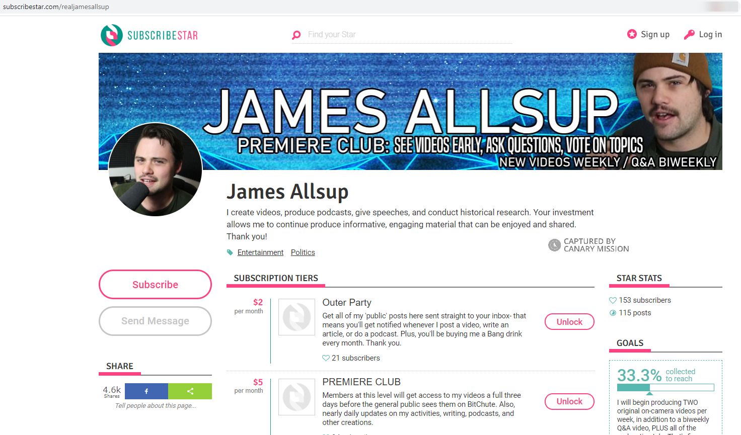 James Allsup, subscribestar.com.com - May 7, 2020