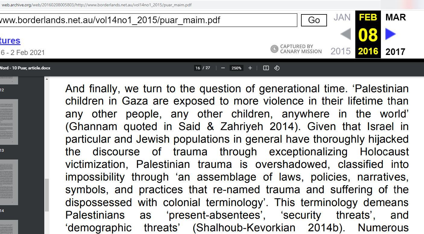 Jasbir Puar, borderlands.net.au - Feb 1, 2015