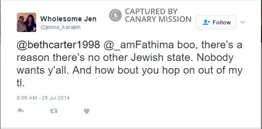 Jenna Karajeh, Twitter - Jul 25, 2014