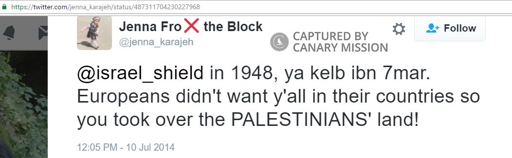 Jenna Karajeh, Twitter - Jul 10, 2014