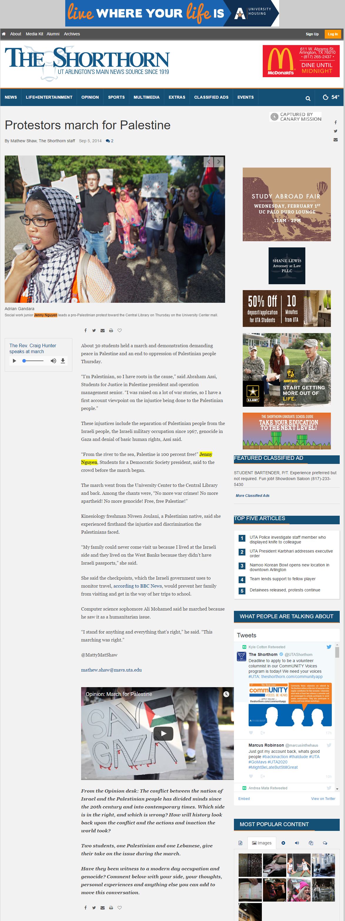 Jenny Nguyen, theshorthorn.com - Sep 5, 2014