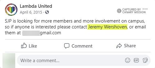 Jeremy Wershoven, Facebook - Apr 6, 2015