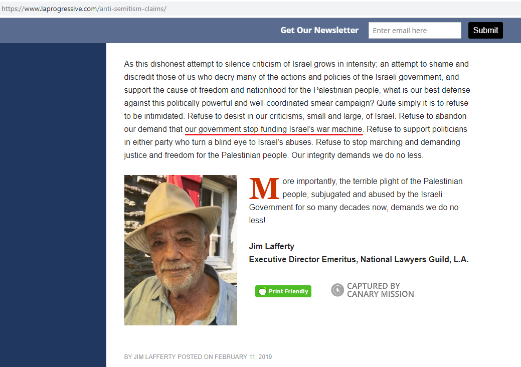 Jim Lafferty, laprogressive.com - Feb 11, 2019