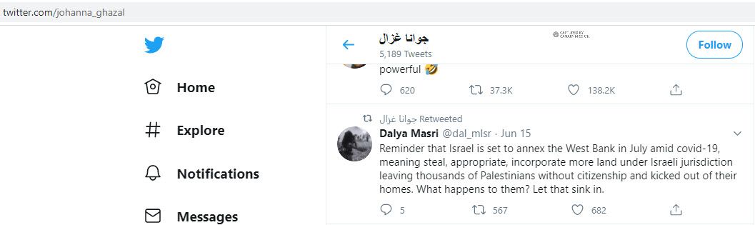 Johanna Ghazal, Twitter - Jun 15, 2020