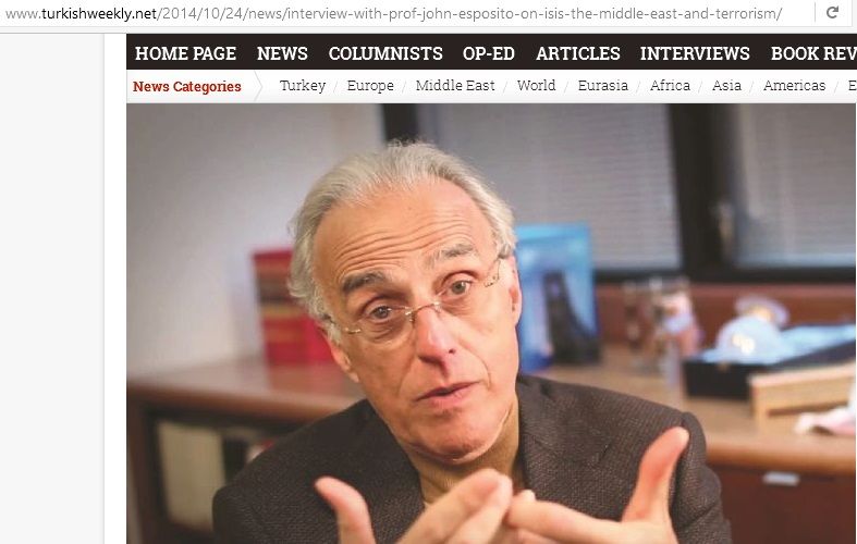 John Esposito, turkishweekly.net - 24 Oct 2014
