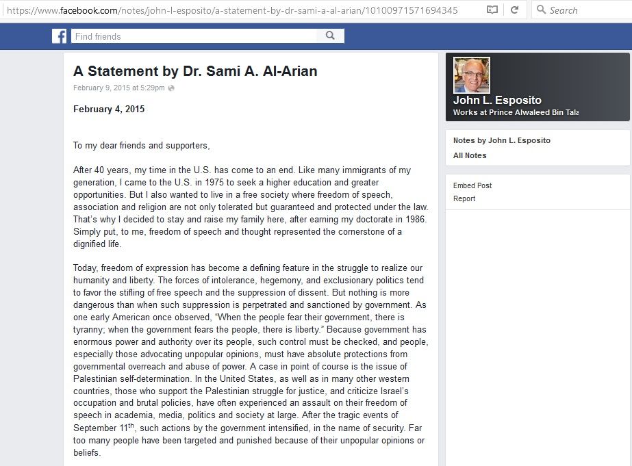 John Esposito, Facebook - 09 Feb 2015