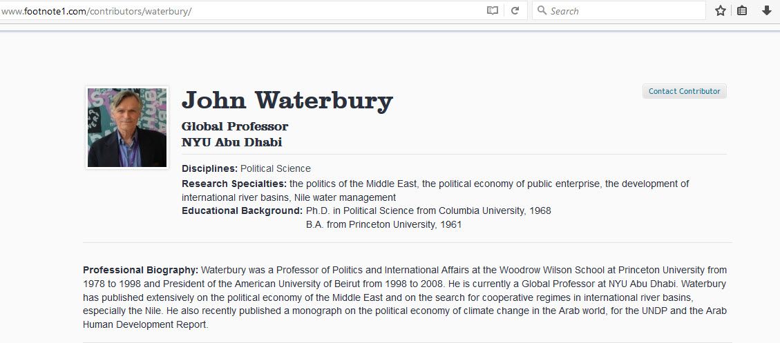 John Waterbury, footnote1.com - 11 May 2017