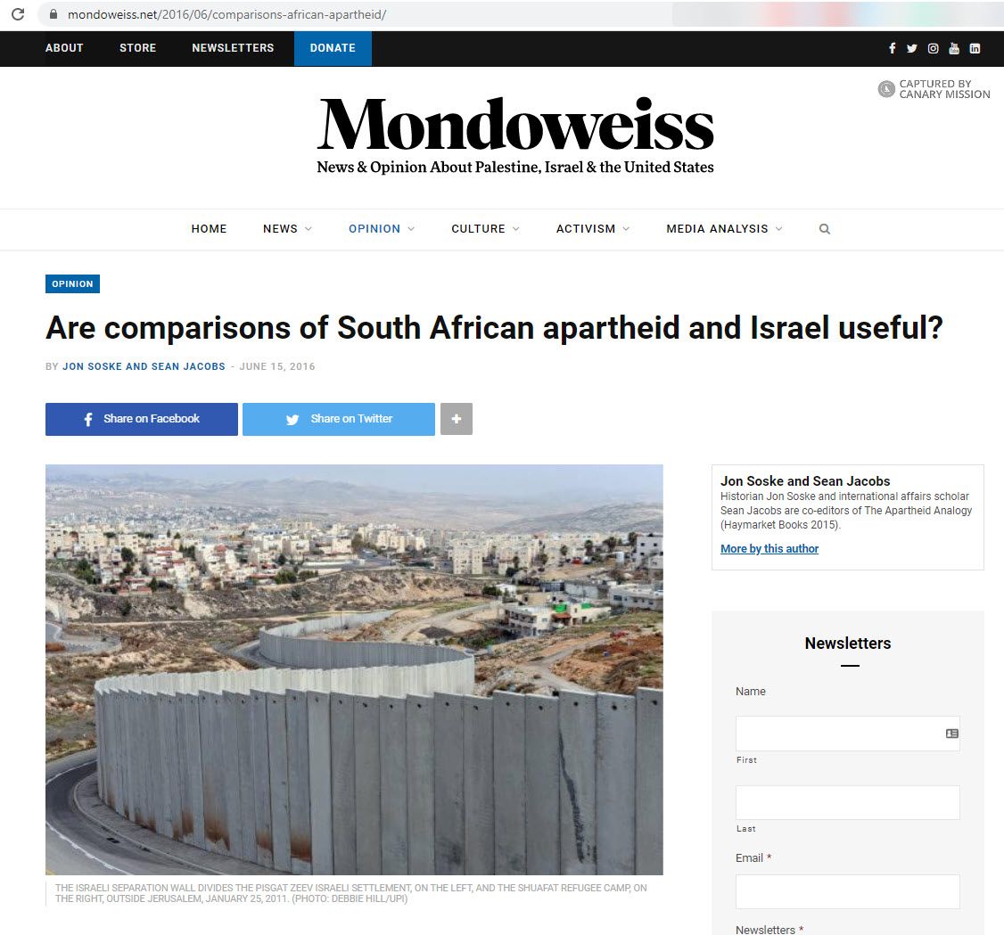 Jon Soske, mondoweiss.net - Jun 15, 2016
