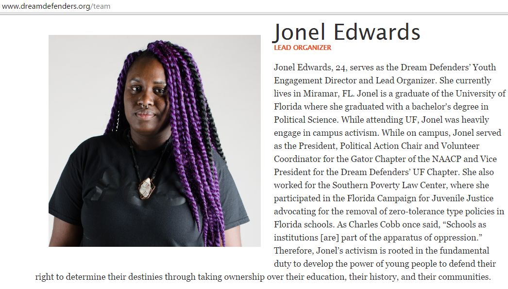 Jonel Edwards, dreamdefenders.org - 6 Sep 2016