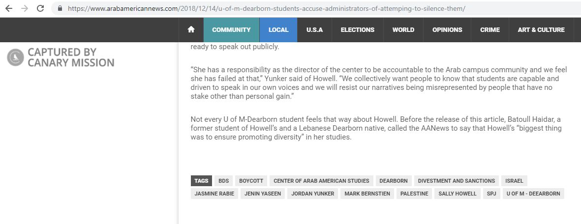 Jordan Yunker, arabamericannews.com - Dec 14, 2018